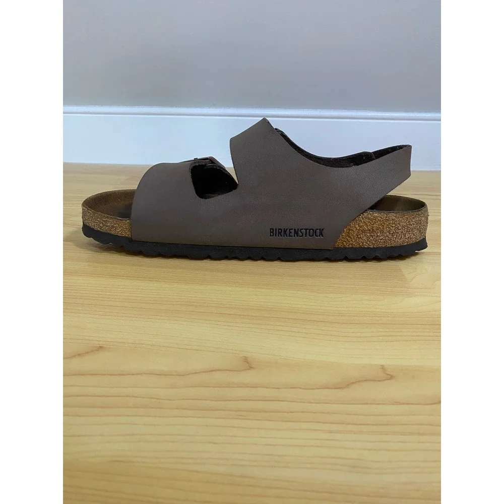 Birkenstock Milano Mocha Birkibuc Sandals Brown Backstrap Size 40 L9 M7